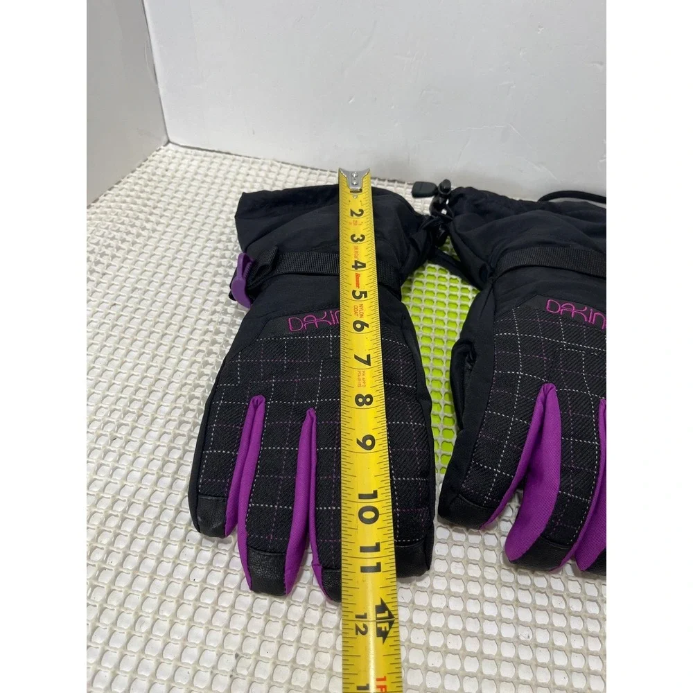 Dakine Tahoe‎ Gloves Womens Large Black Purple Leather Palm Ski Snowboard EUC